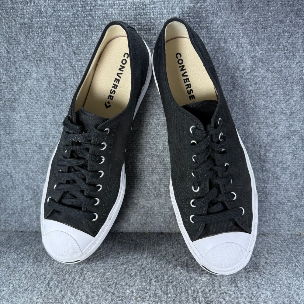 Converse Jack Purcell Mens 13 Shoes Black White Low Top Casual Sneakers - Picture 9 of 12